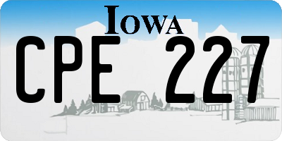 IA license plate CPE227