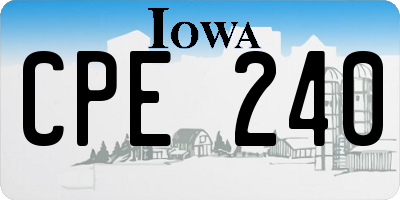 IA license plate CPE240