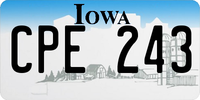 IA license plate CPE243