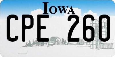 IA license plate CPE260