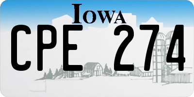 IA license plate CPE274
