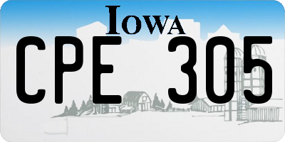 IA license plate CPE305