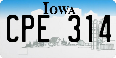 IA license plate CPE314