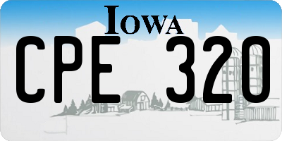 IA license plate CPE320