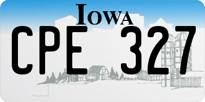 IA license plate CPE327
