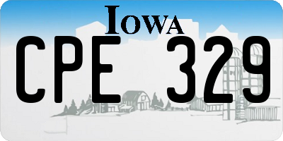 IA license plate CPE329