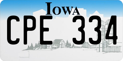 IA license plate CPE334
