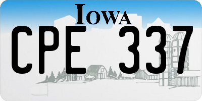 IA license plate CPE337