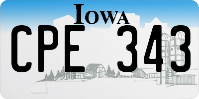 IA license plate CPE343