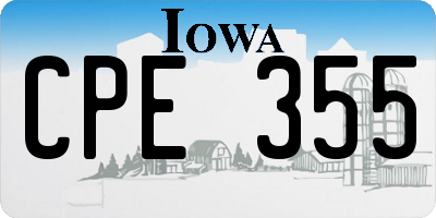 IA license plate CPE355