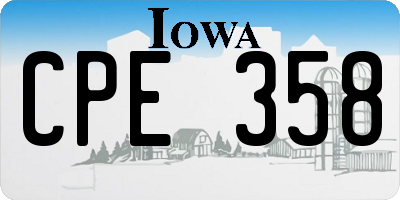 IA license plate CPE358