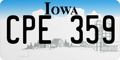 IA license plate CPE359