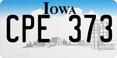 IA license plate CPE373