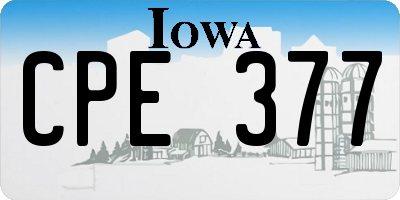 IA license plate CPE377