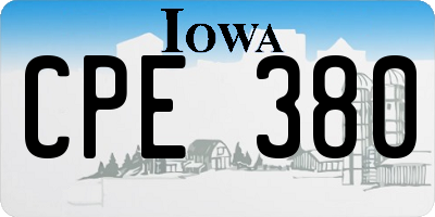 IA license plate CPE380