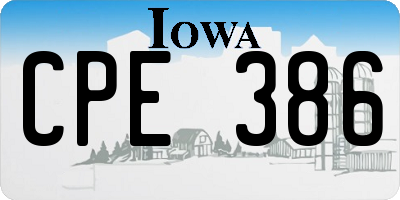 IA license plate CPE386