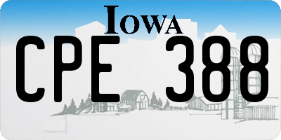 IA license plate CPE388