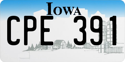 IA license plate CPE391