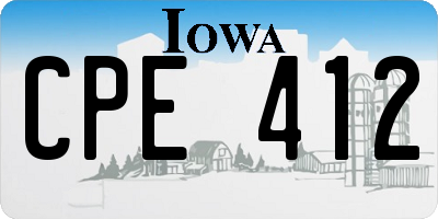 IA license plate CPE412