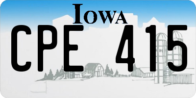 IA license plate CPE415