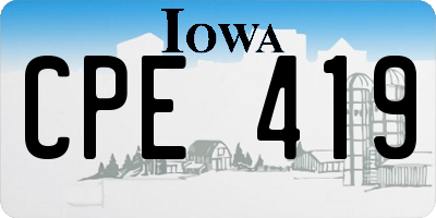 IA license plate CPE419