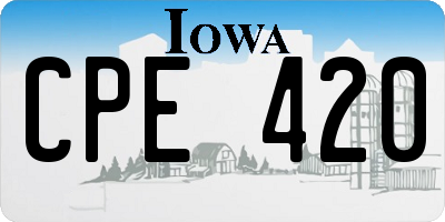 IA license plate CPE420