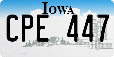 IA license plate CPE447