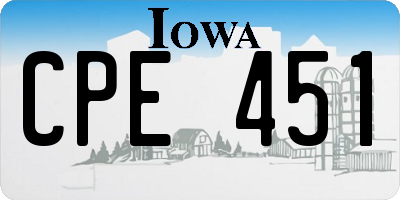 IA license plate CPE451