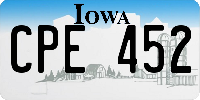 IA license plate CPE452