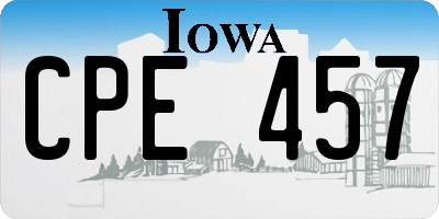 IA license plate CPE457