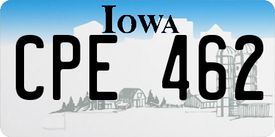 IA license plate CPE462