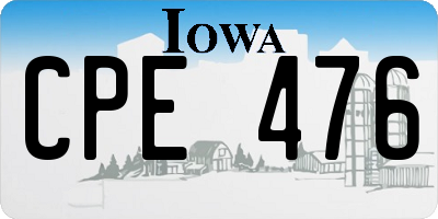 IA license plate CPE476
