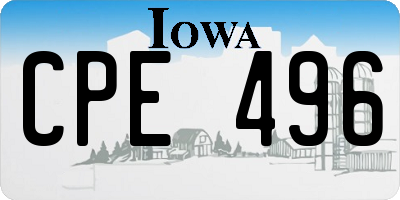 IA license plate CPE496