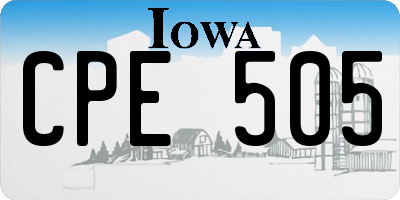 IA license plate CPE505