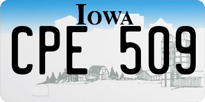 IA license plate CPE509