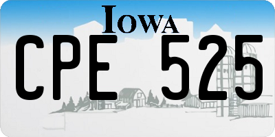 IA license plate CPE525