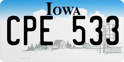 IA license plate CPE533