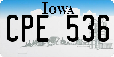 IA license plate CPE536