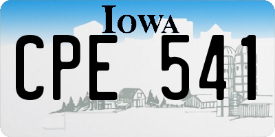 IA license plate CPE541