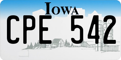 IA license plate CPE542
