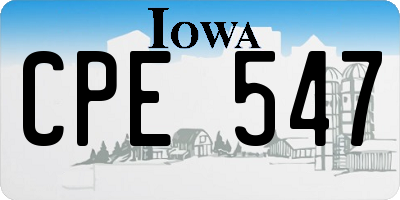 IA license plate CPE547