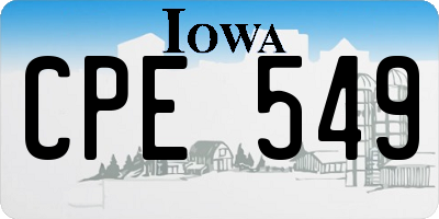 IA license plate CPE549