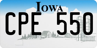 IA license plate CPE550