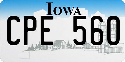 IA license plate CPE560
