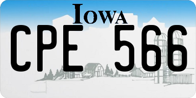 IA license plate CPE566