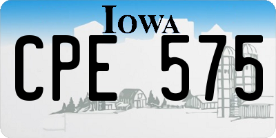 IA license plate CPE575