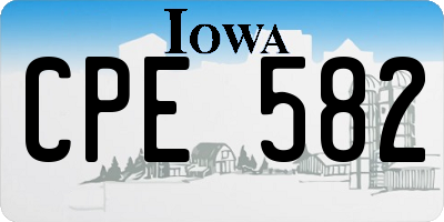 IA license plate CPE582
