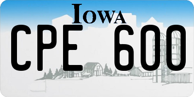 IA license plate CPE600