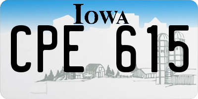IA license plate CPE615