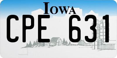 IA license plate CPE631